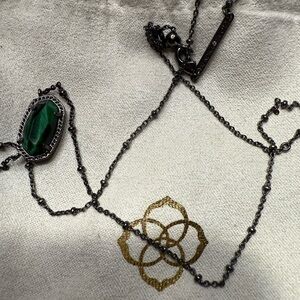 Kendra Scott Green Stone Necklace